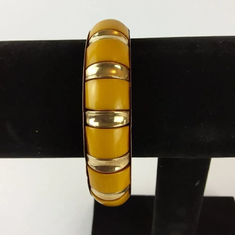 (3/$20) Faux gold tone and enamel bracelet